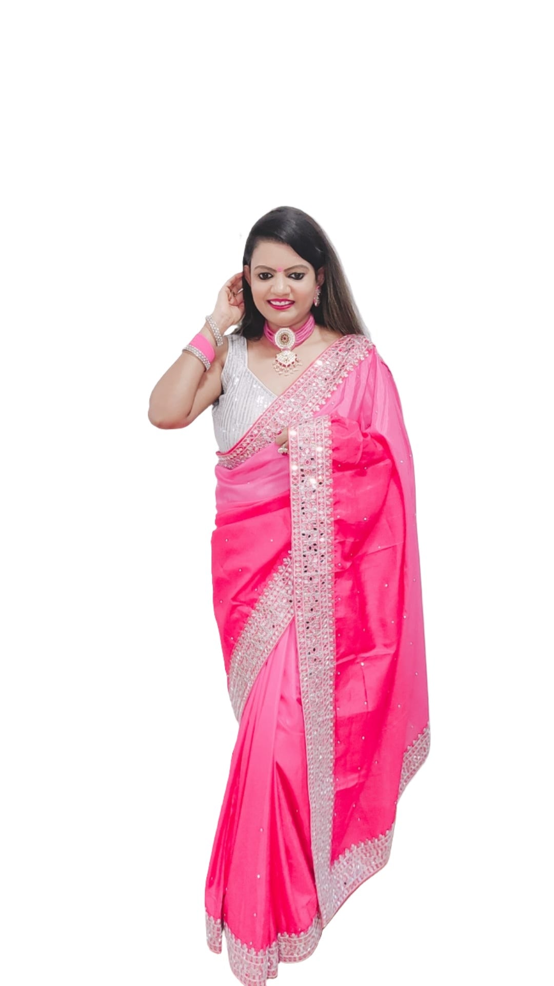 New Super Trending Mirror Work Designer Saree ππ(Indian Saree)