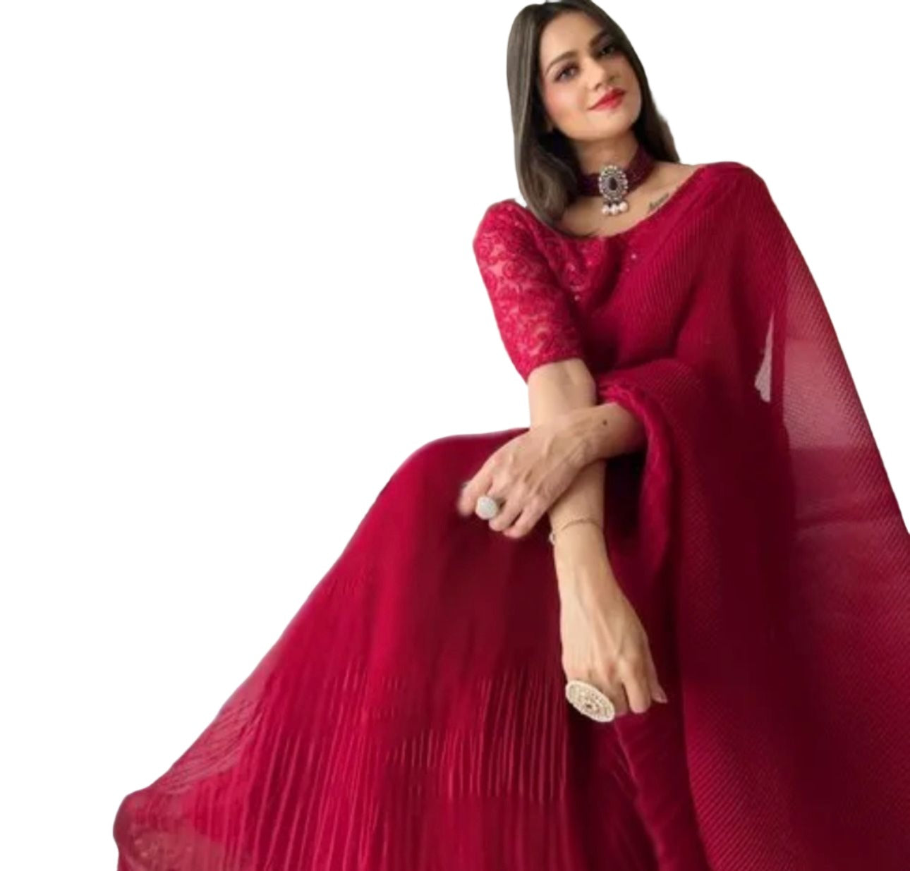 Saree With Stitched Blouse In Germany