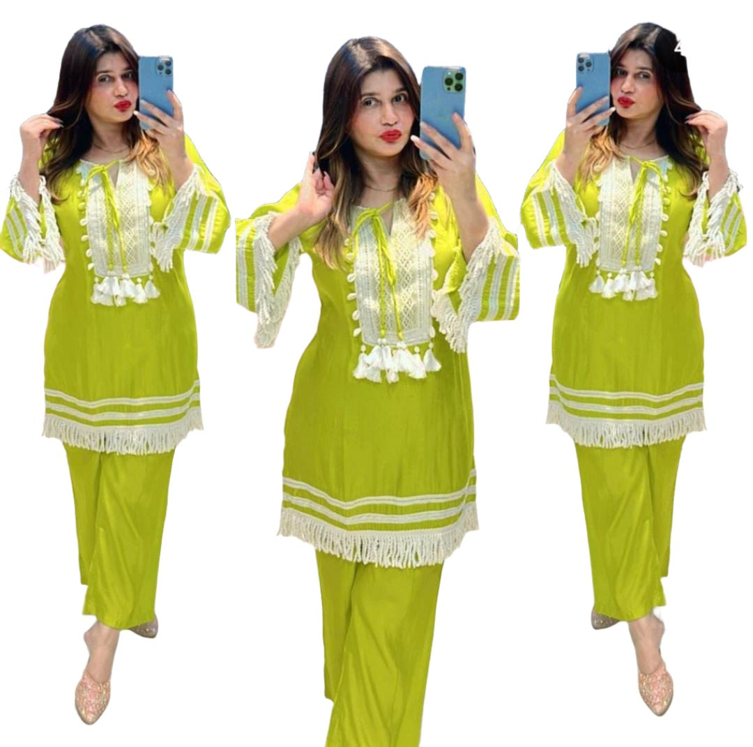 Lace Work Kurta With Pant In Germany