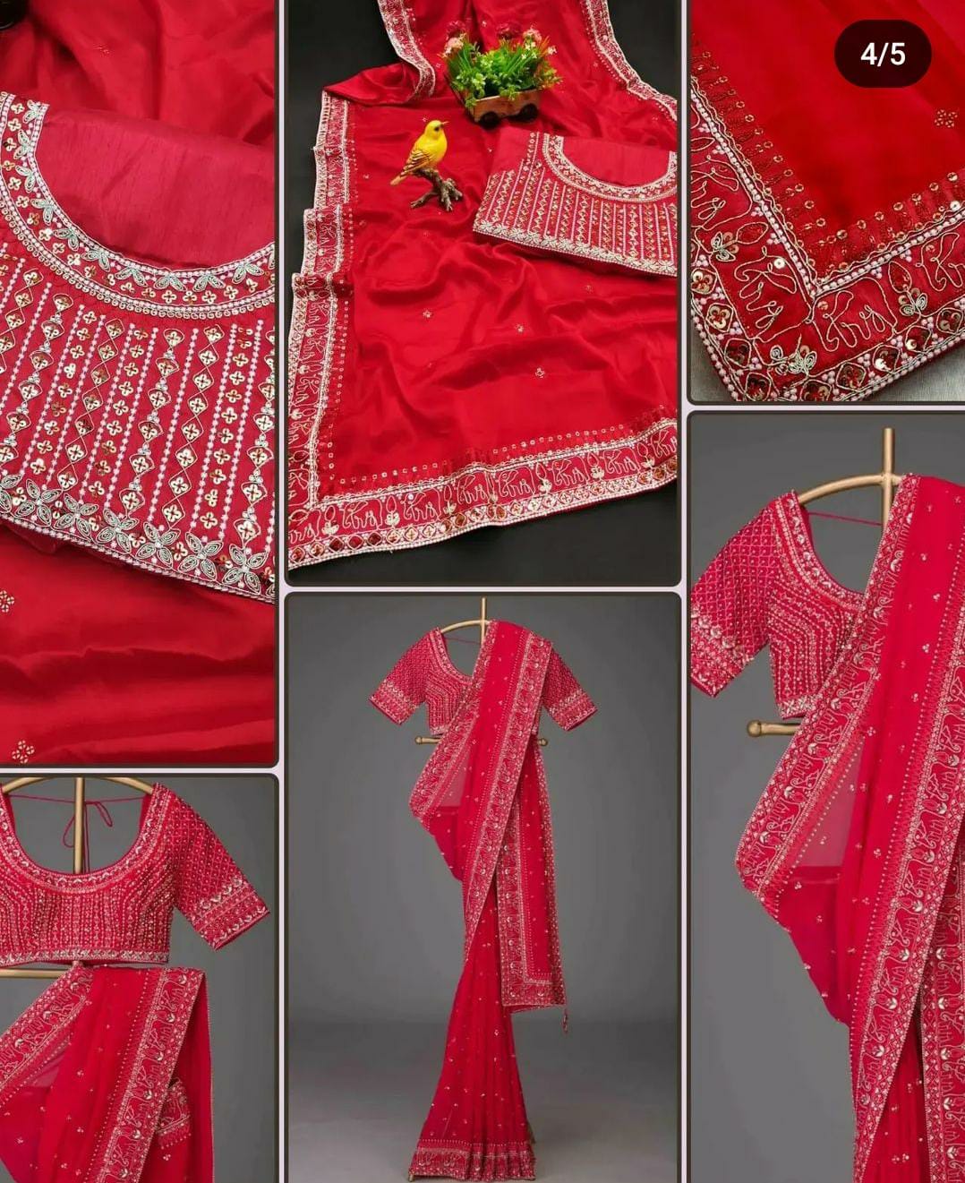 Trending Rangoli embroidery saree collection..(Deginer Saree)