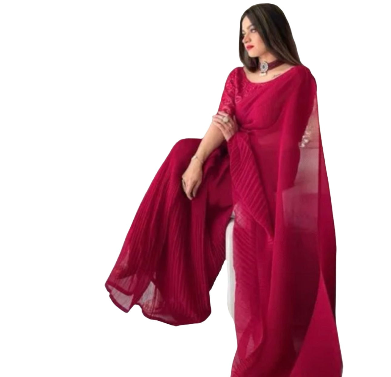 Saree With Stitched Blouse In Germany