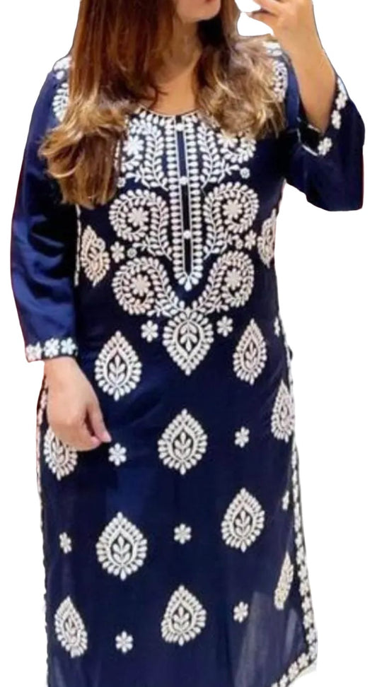 Embroidered Straight Long Kurta With Pant In Germany