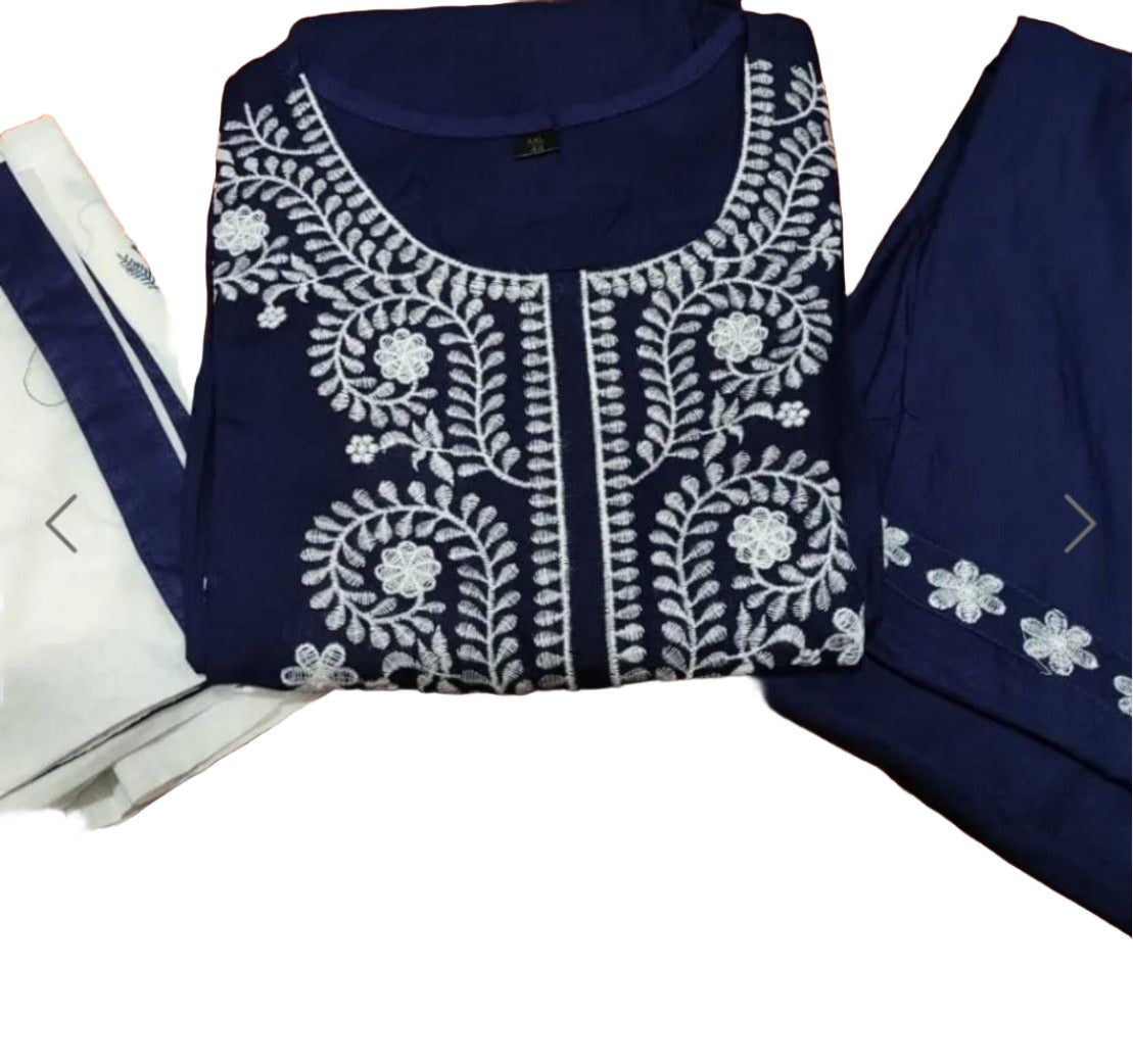 Embroidered Straight Long Kurta With Pant In Germany