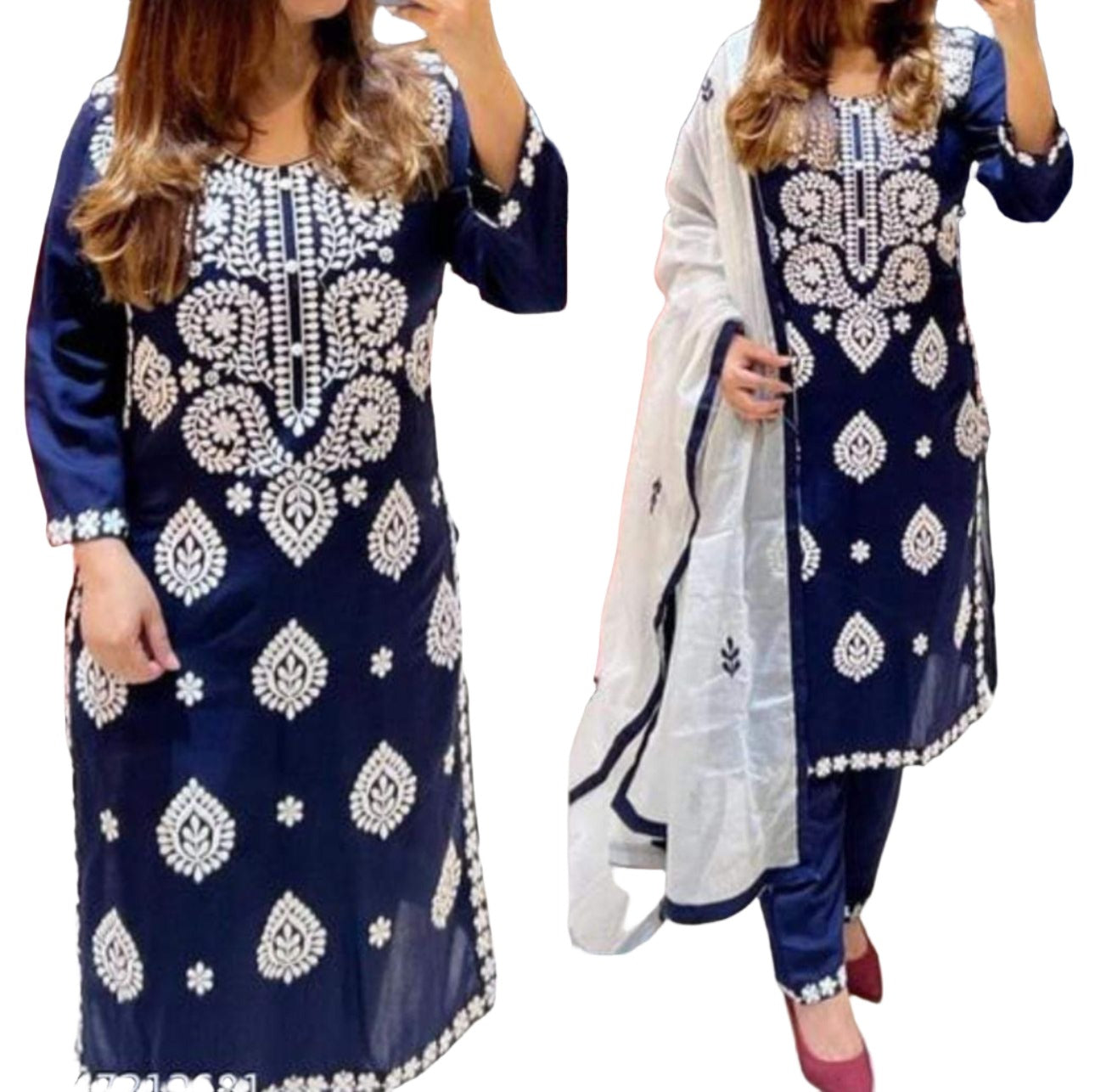 Embroidered Straight Long Kurta With Pant In Germany