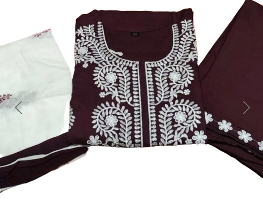 Embroidered Straight Long Kurta With Pant In Germany - Neha Couture Indian Fashion
