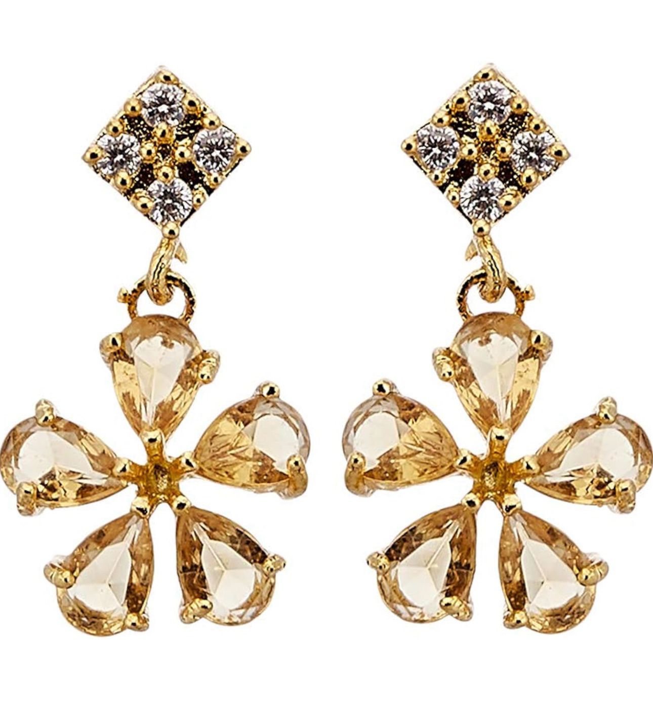Gold Plated Diamond Necklace Set With Earrings for Women & Girls