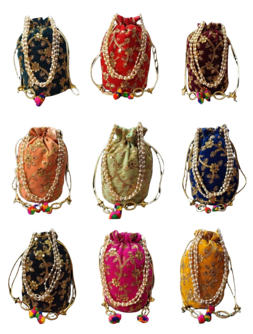 Indian Velvet  Potli Bag.