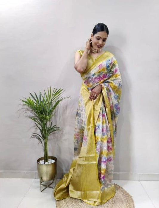 Ready To Wear Saree embroidery and fabric detail - Neha Couture Indian Fashion