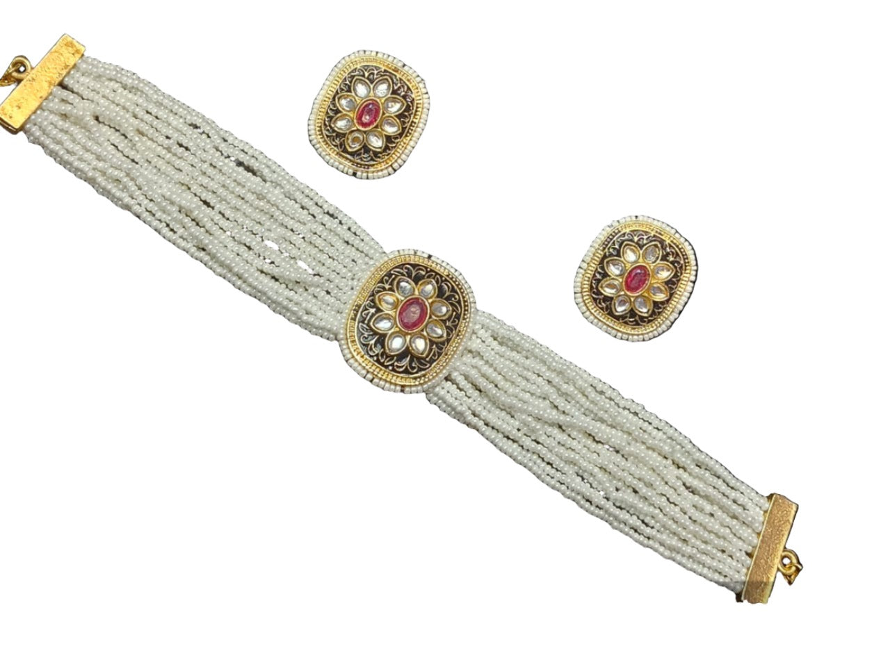 Pearl Choker Necklace Set