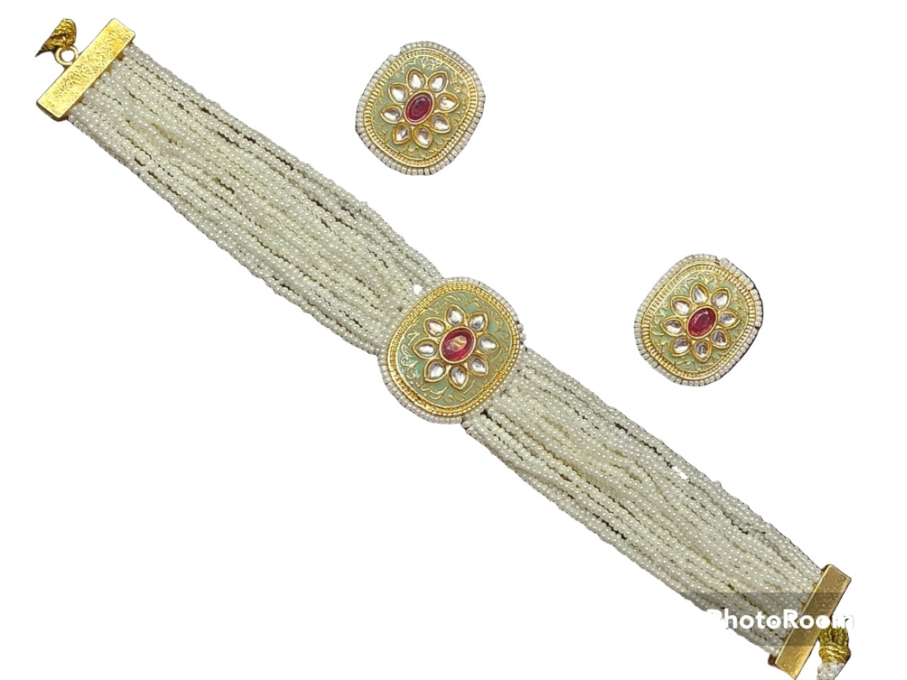 Pearl Choker Necklace Set
