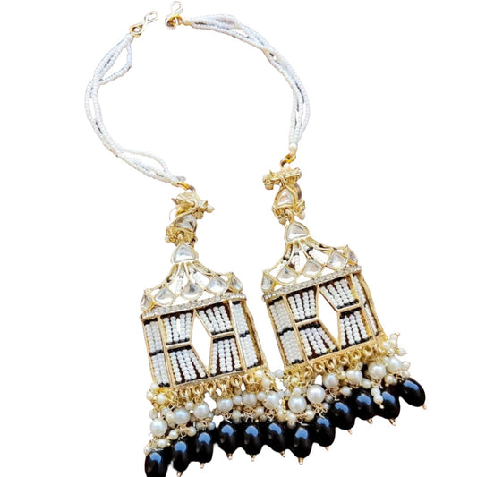 Earrings with Sahara Chain with Doli Kundan