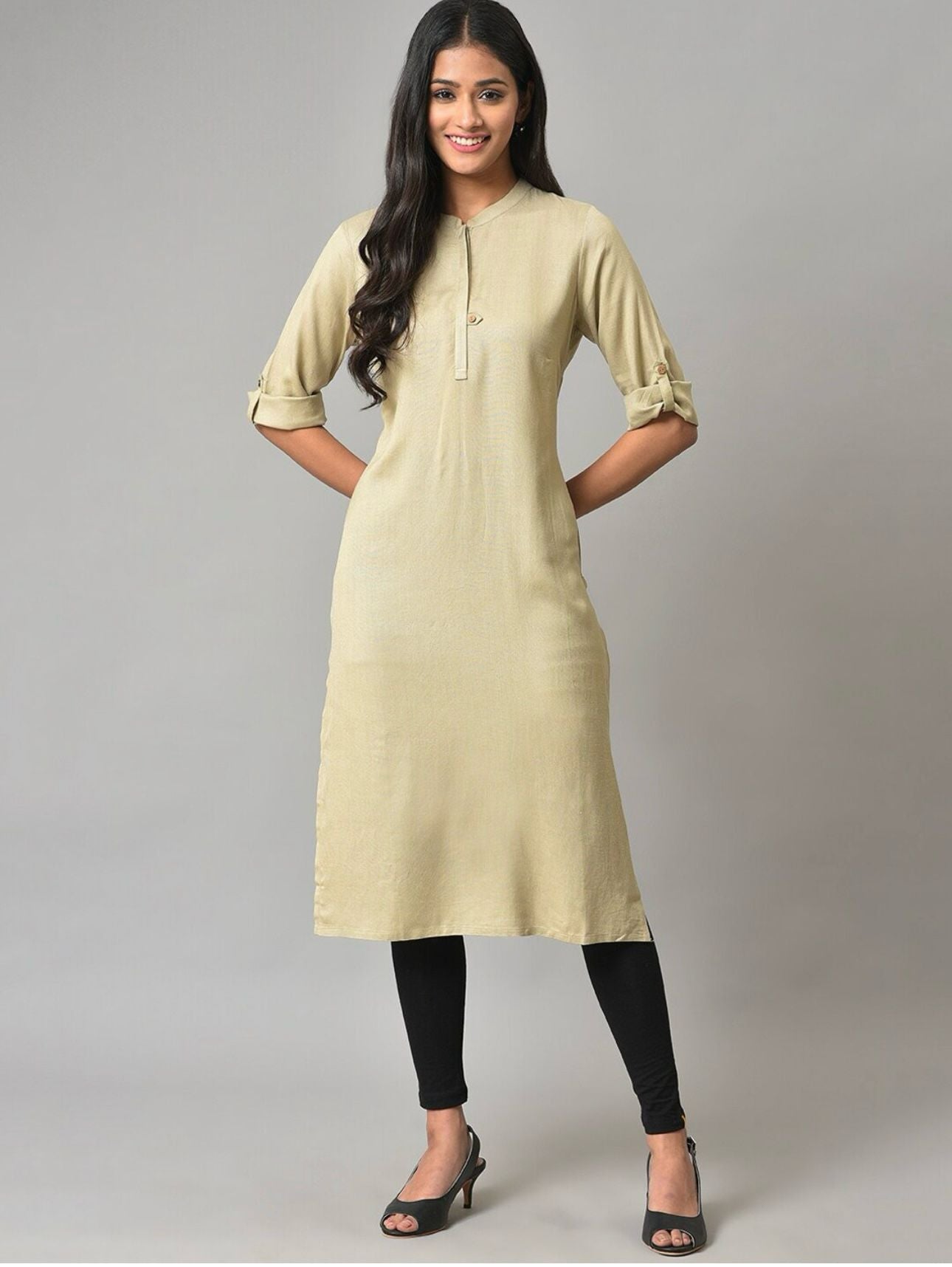 Mandarin Collar Straight Kurta