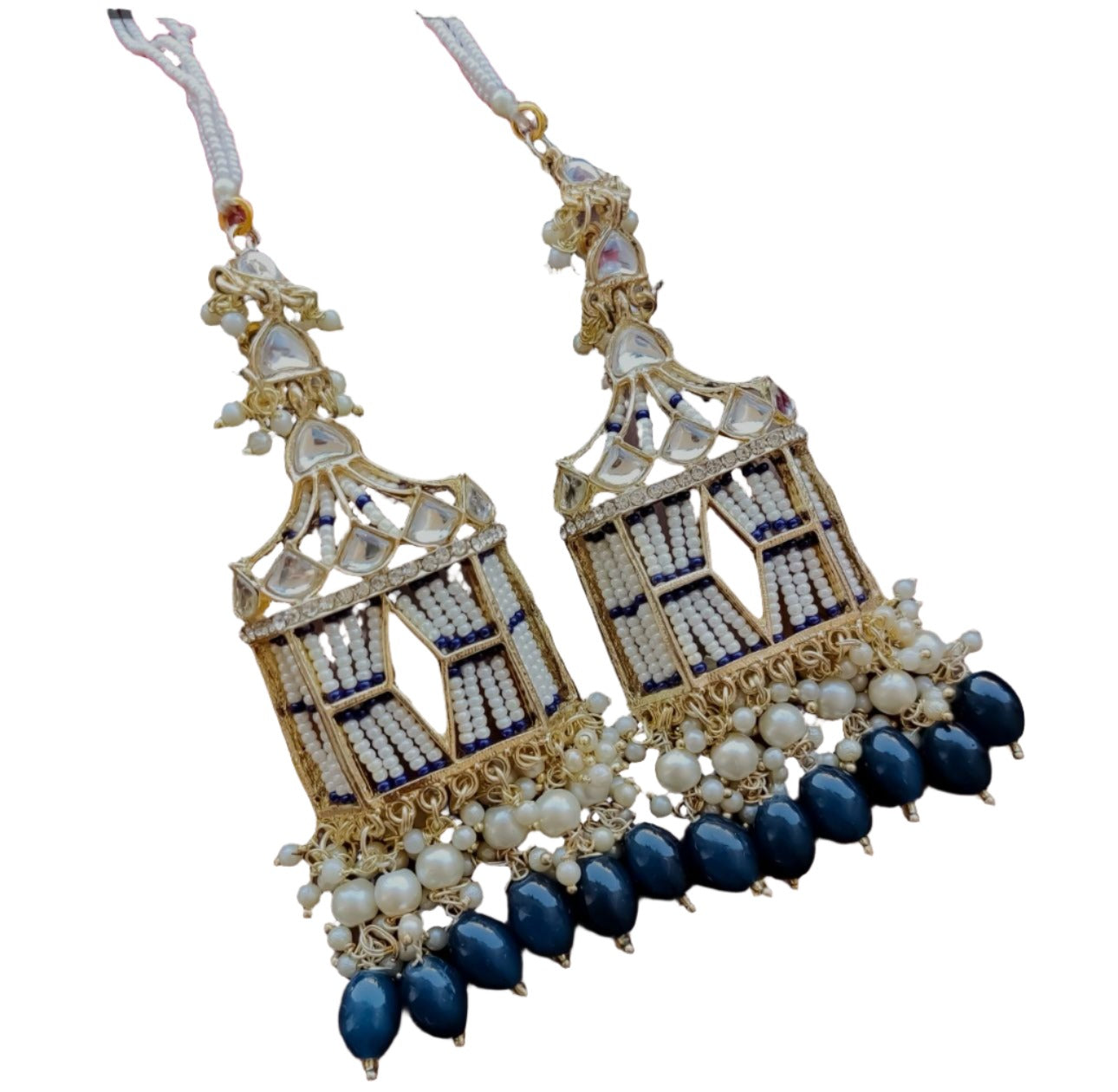 Earrings with Sahara Chain with Doli Kundan