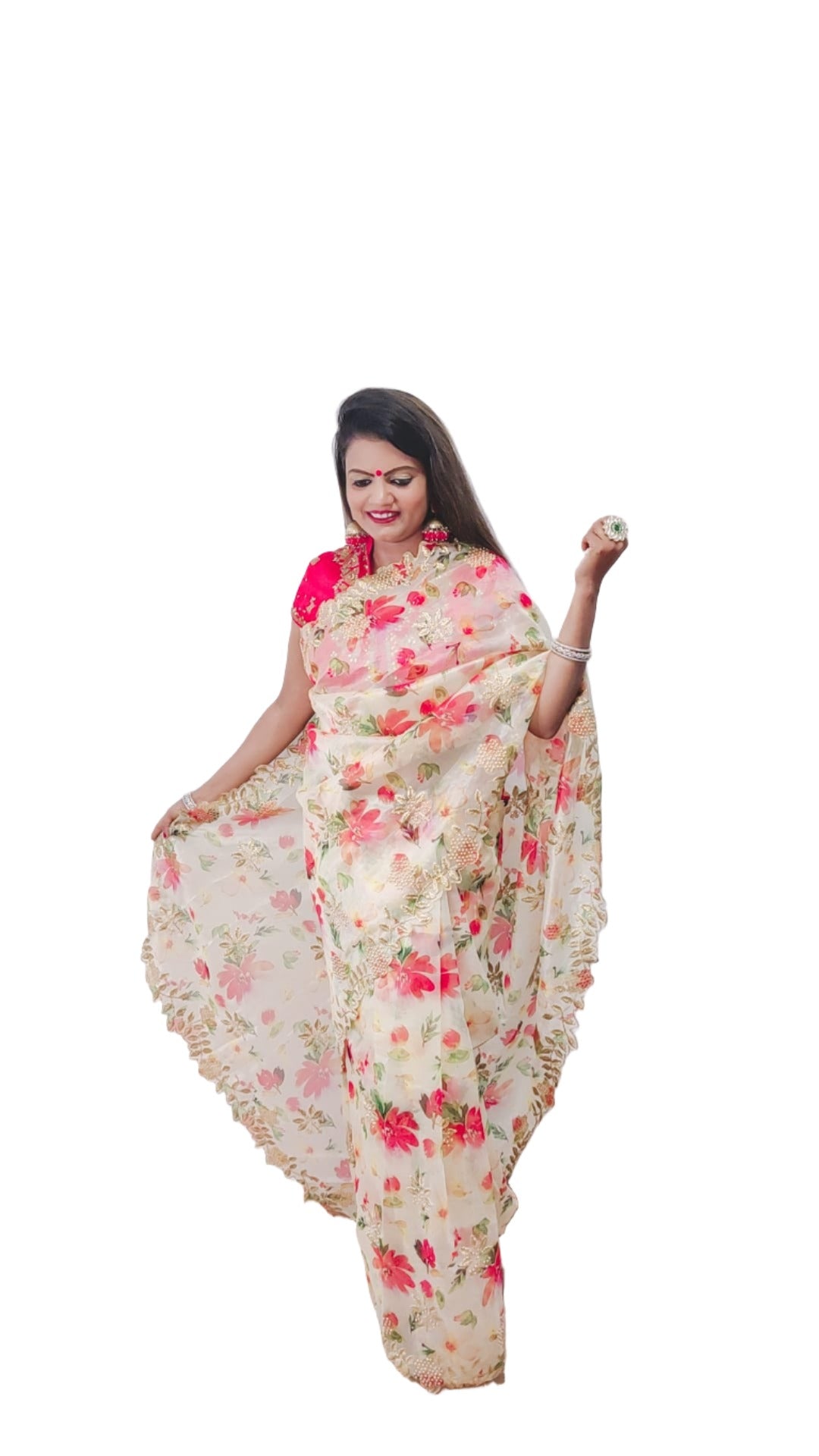 PartyWear Organza Saree(Indian Collection)