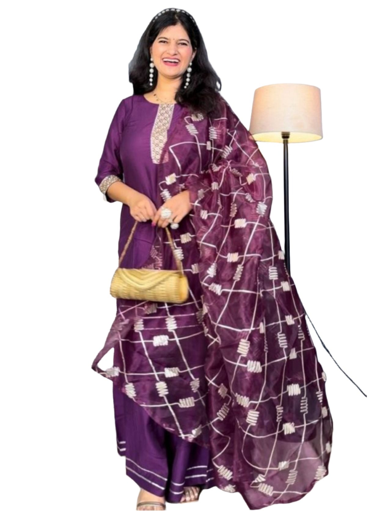 Cotton Blend Kurta Sharara Dupatta Set