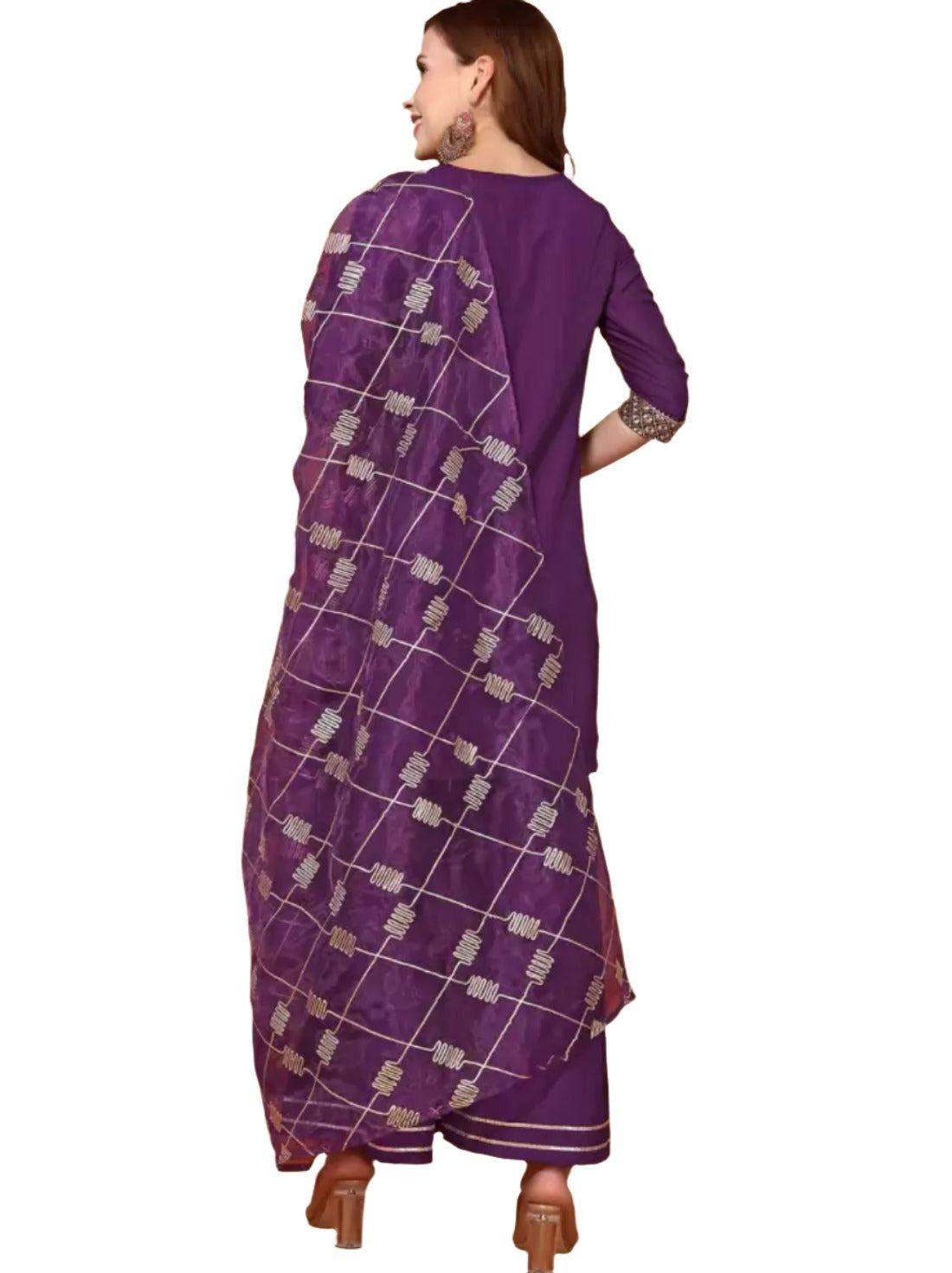 Cotton Blend Kurta Sharara Dupatta Set