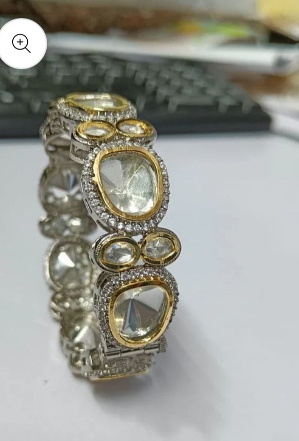 Kundan American Diamond Kada Set