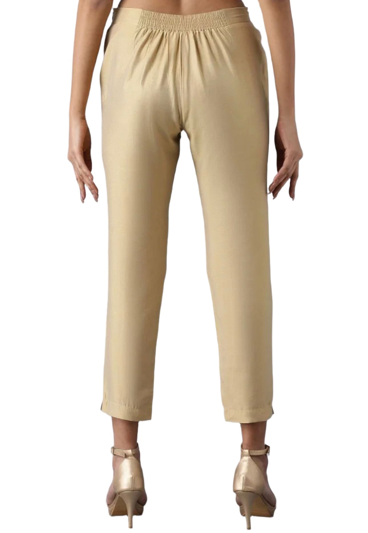Golden Cream  Fitted Pants In Germany
