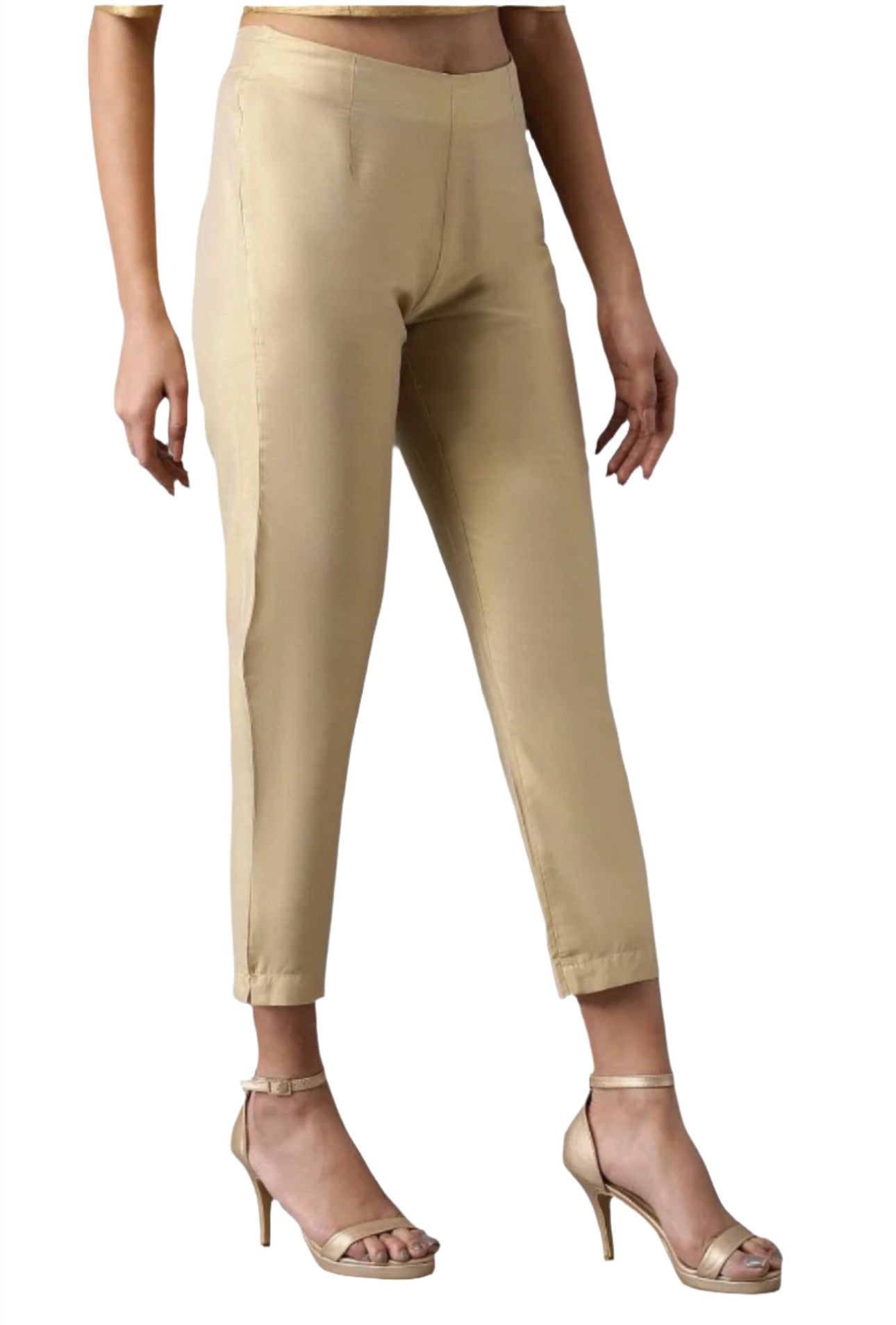 Golden Cream  Fitted Pants In Germany