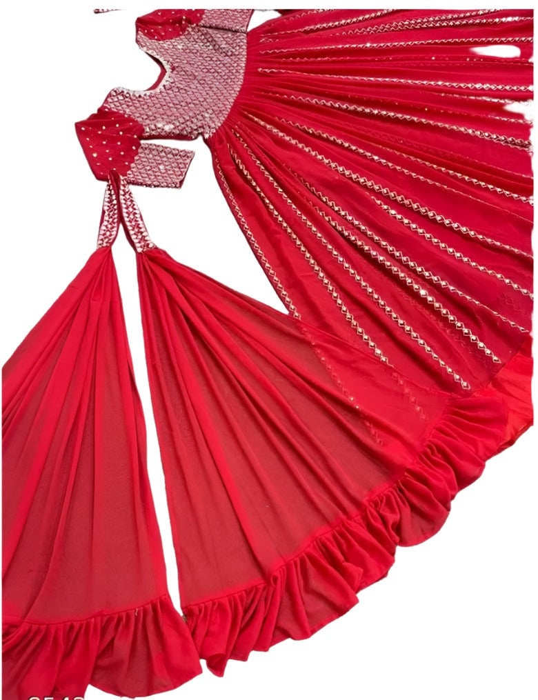 Embroidery And Sequins Work Gown With Dupatta