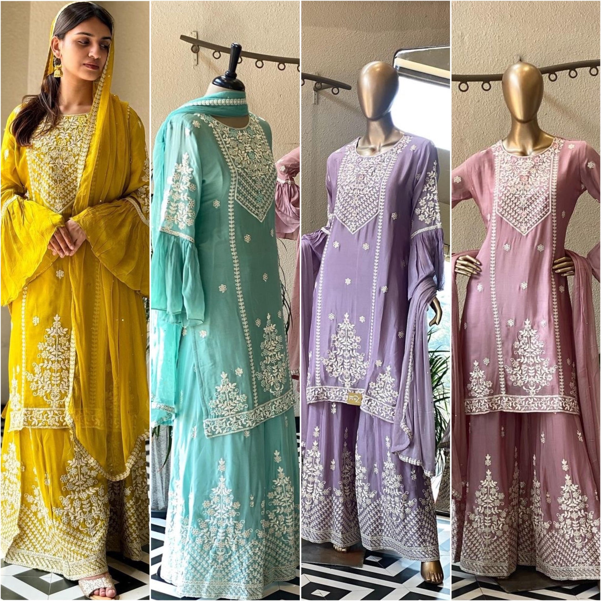 Heavy Embroidery Thread Work Outfit In Germany