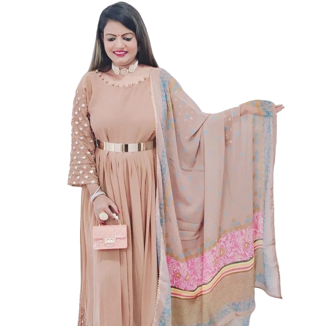 Embroidery Long Gown