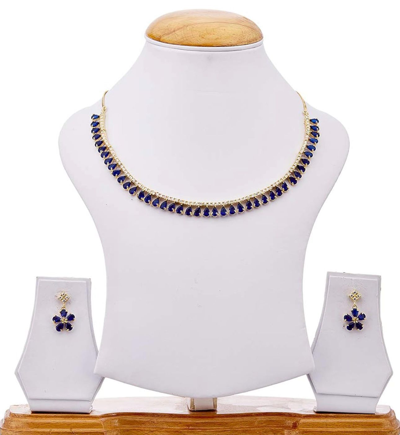 Vergoldetes amerikanisches Diamant-Halskettenset mit Ohrringen, Schmuck für Frauen und Mädchen