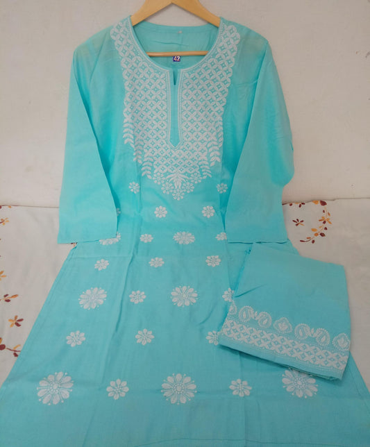 Lucknowi Chikankari Kurta Set In Munich