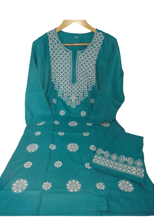 Chikankari Kurta With Palazzos Embroidered In Berlin