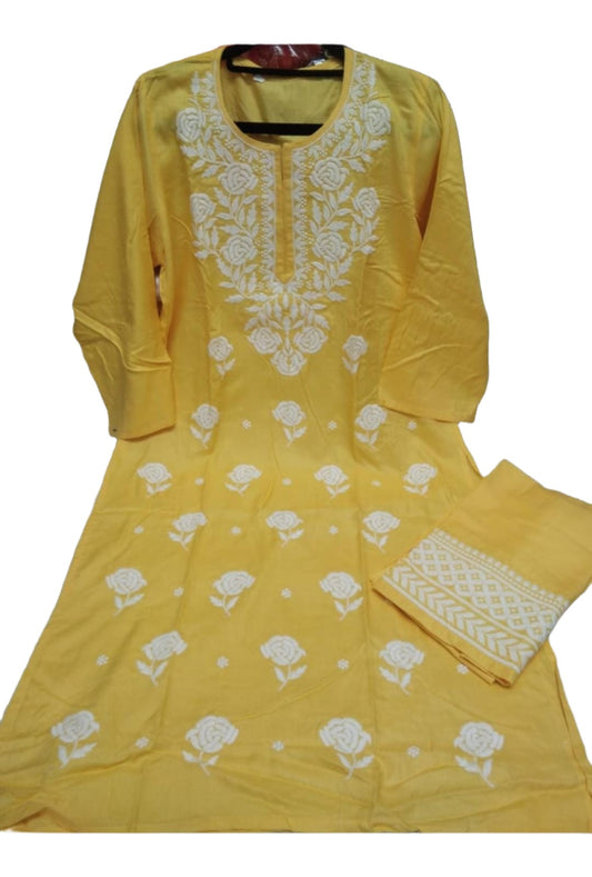 Chikankari Kurta With Palazzos Embroidered In Berlin