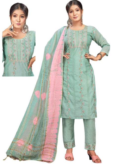 Cotton Embroidery Suit Set