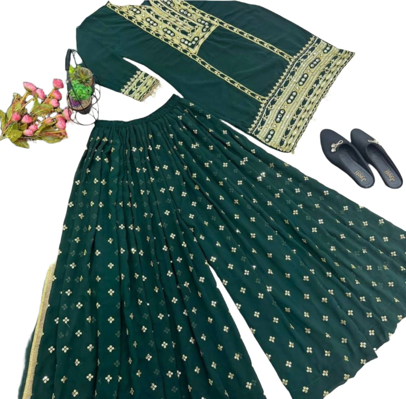 Key specification Fabric : Georgette Color : Rama Size : XXL, XL, L, M Occasion : Daily Wear, Festival, Party Wear Work : Embroidered