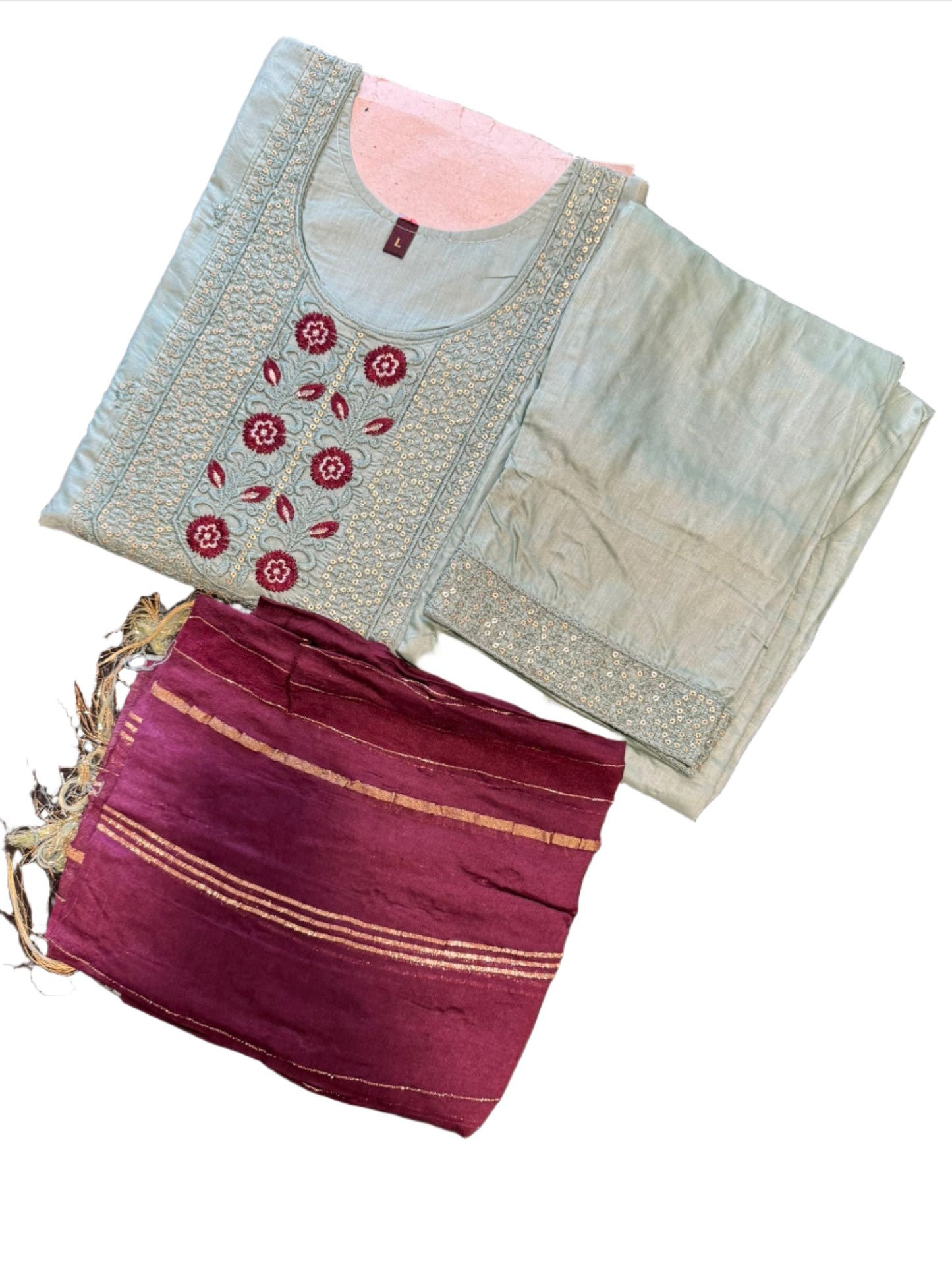 Embroidery Pant Suit Set