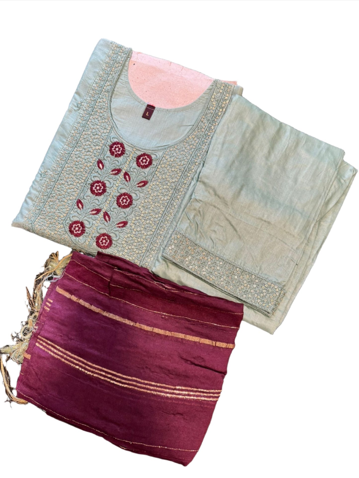 Embroidery Pant Suit Set