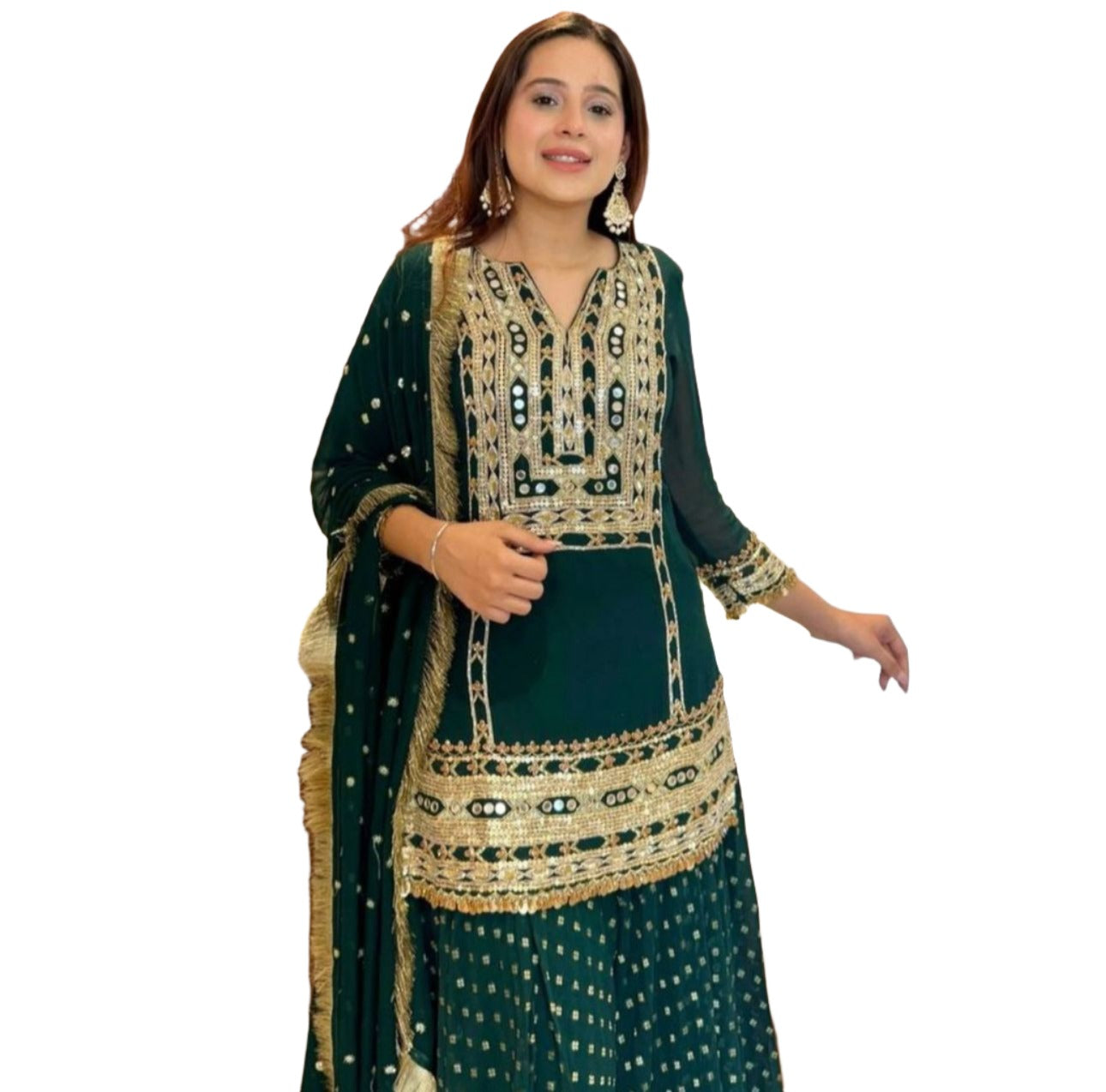 Key specification Fabric : Georgette Color : Rama Size : XXL, XL, L, M Occasion : Daily Wear, Festival, Party Wear Work : Embroidered