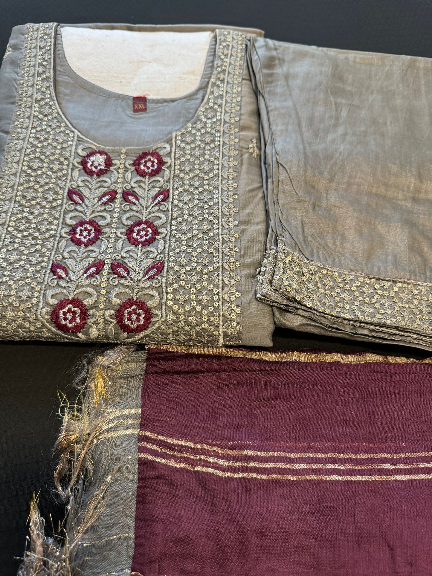 Embroidery Pant Suit Set