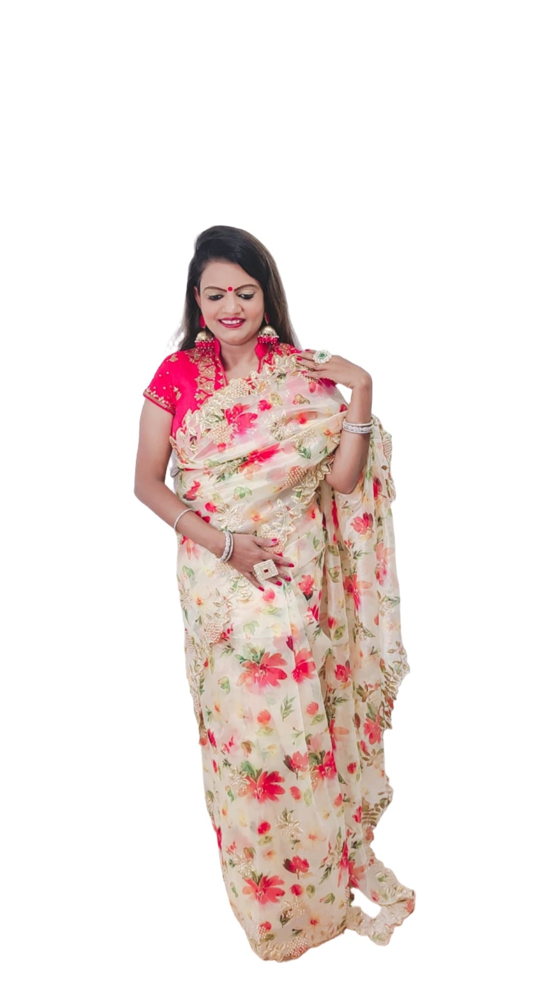 PartyWear Organza Saree(Indian Collection)