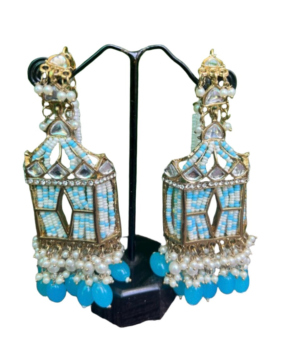 Earrings with Sahara Chain with Doli Kundan