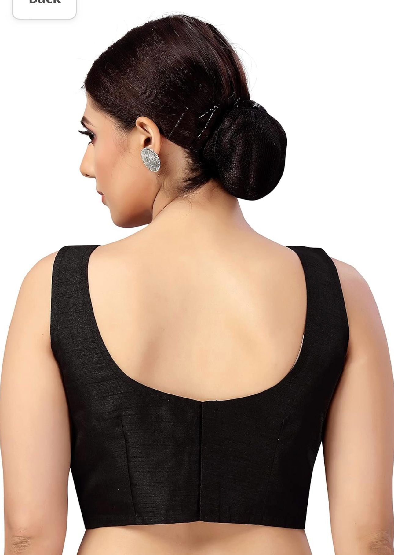 Women's Readymade Art Silk Sleeveless Saree Blouse(Black)