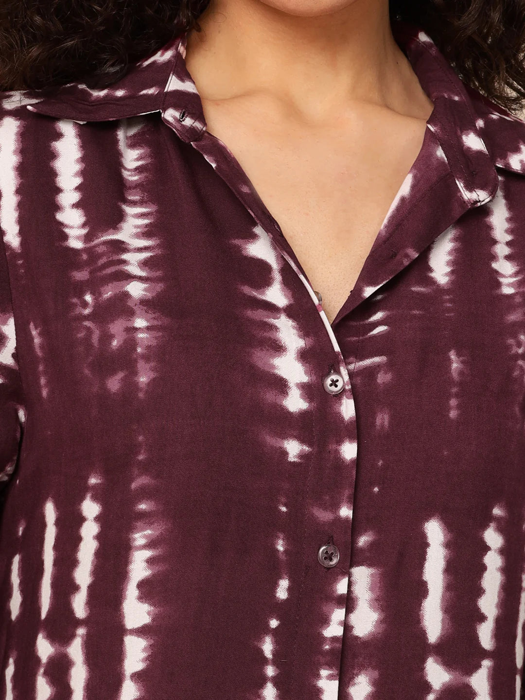Wine Tie-Dye Women Shirt Dress in Germany