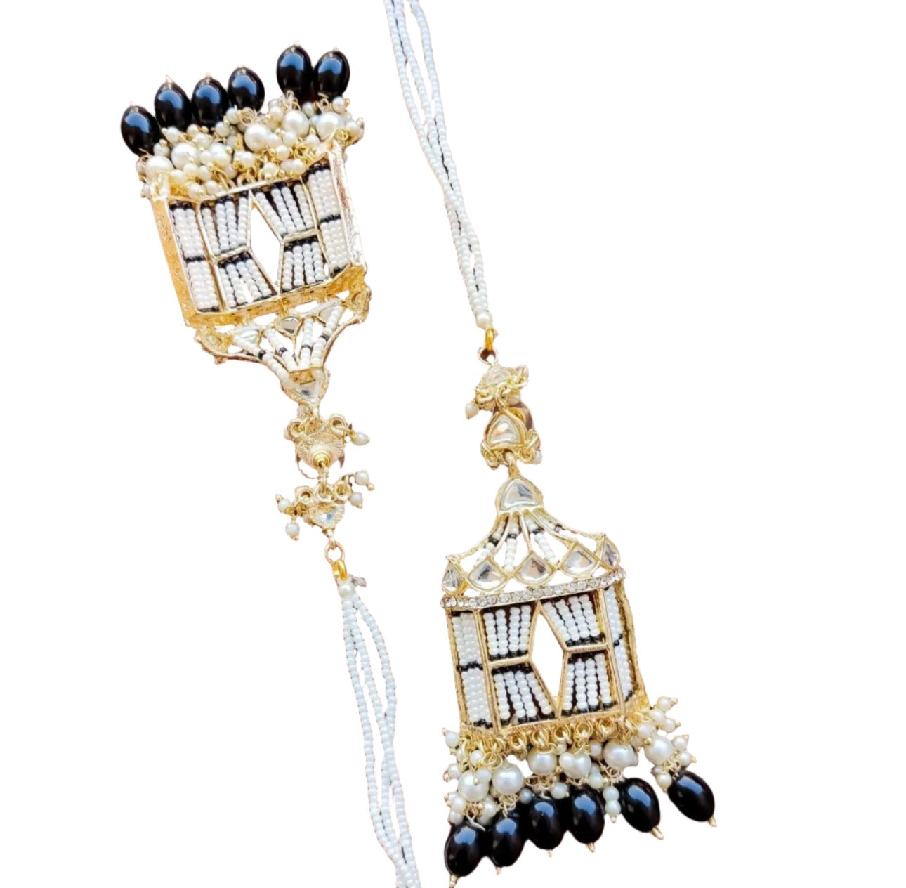 Earrings with Sahara Chain with Doli Kundan