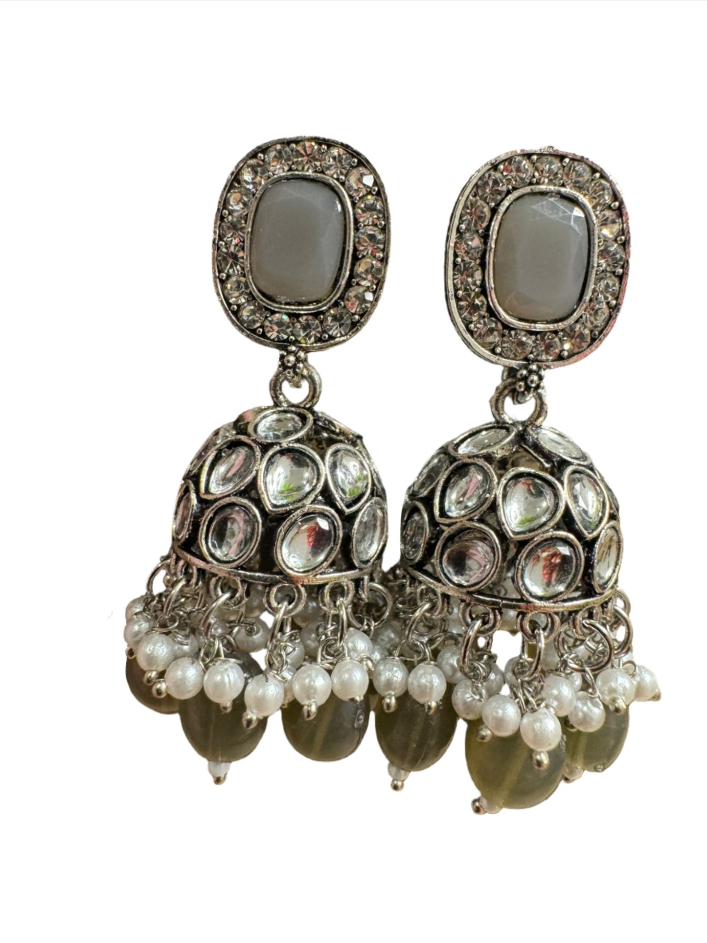 Antique Sliver Plated Kudan Jhumka Earrings