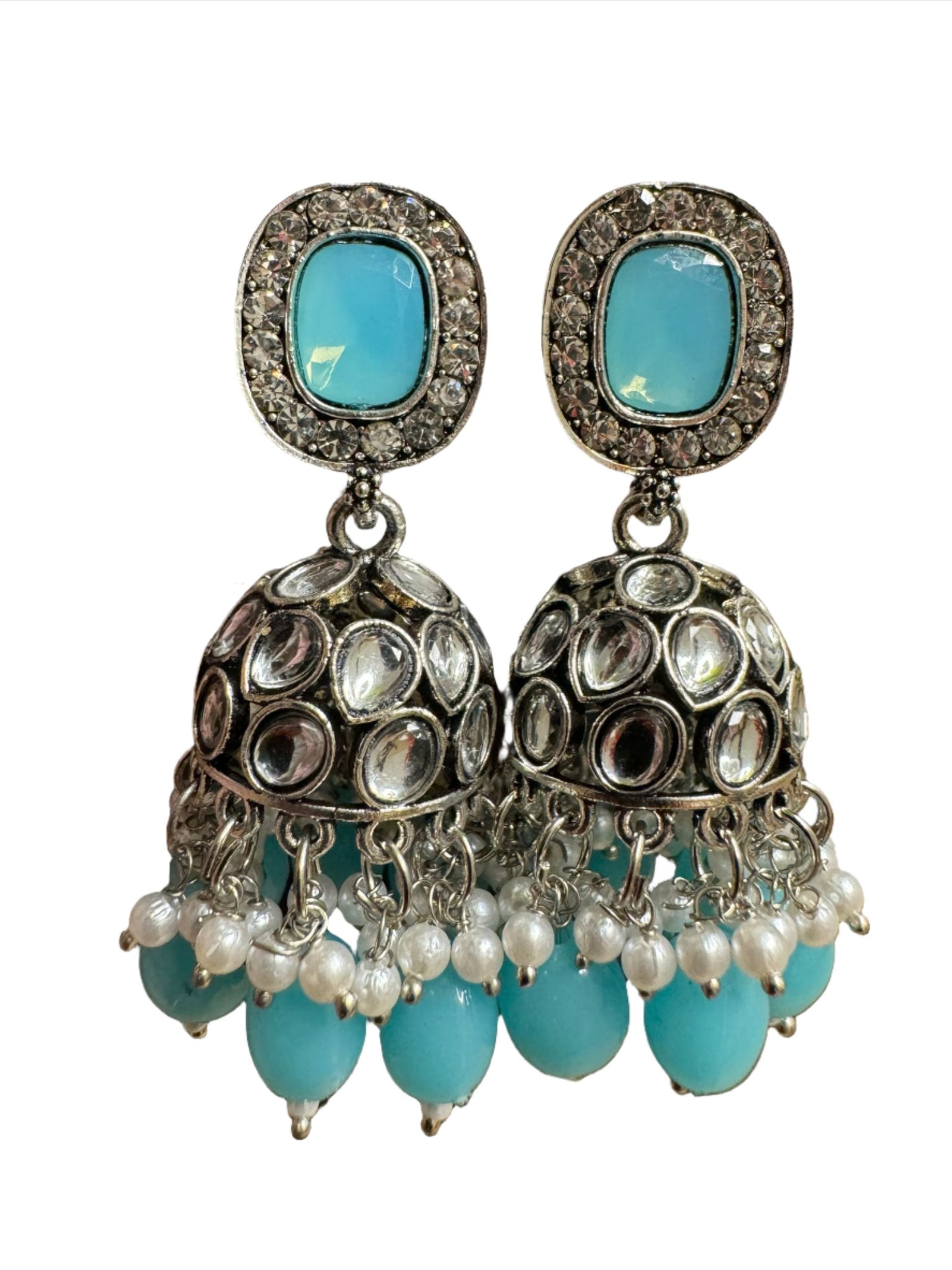 Jhumka Antique Sliver Plated Kudan Earrings