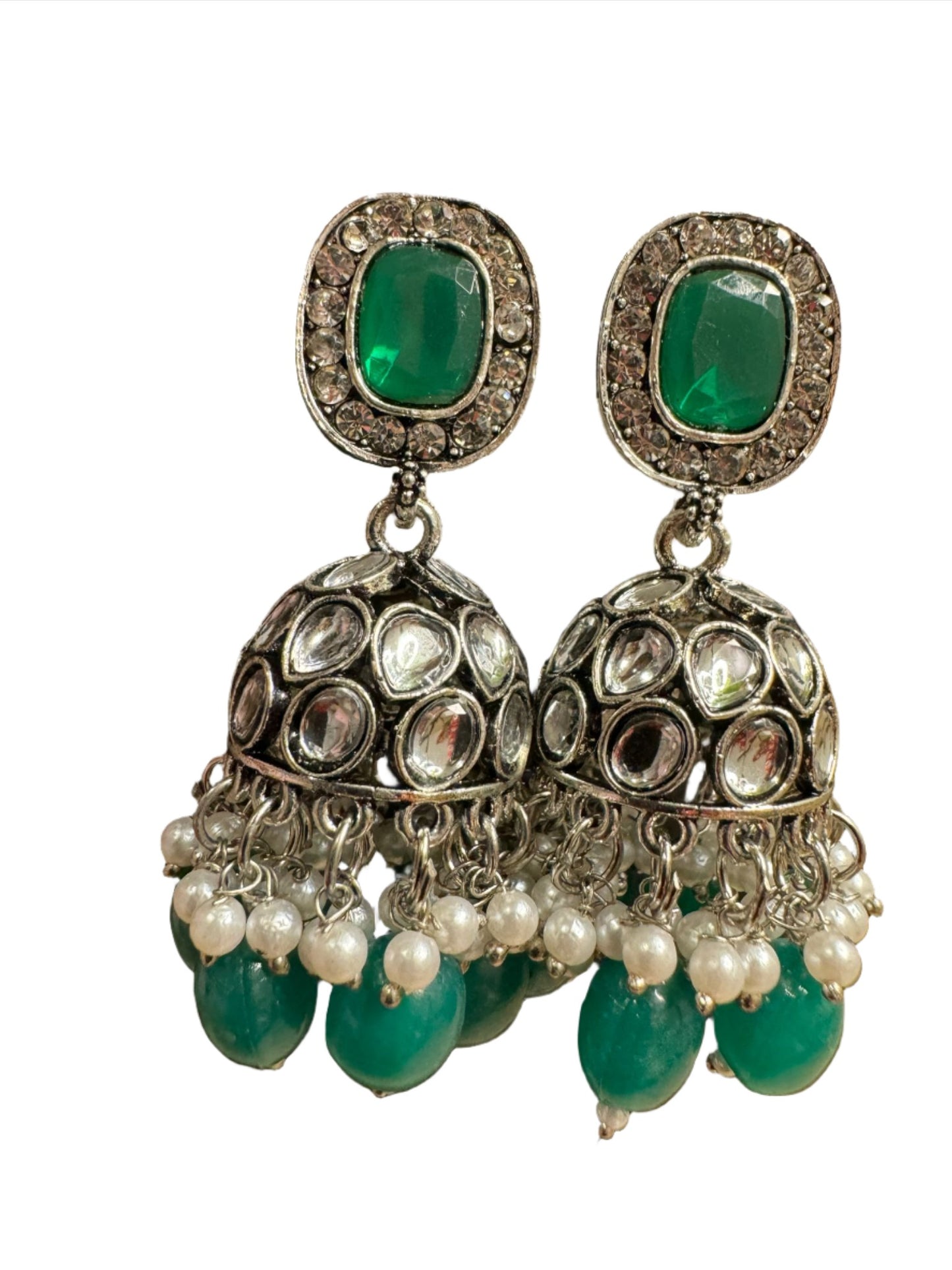Jhumka Antique Sliver Plated Kudan Earrings