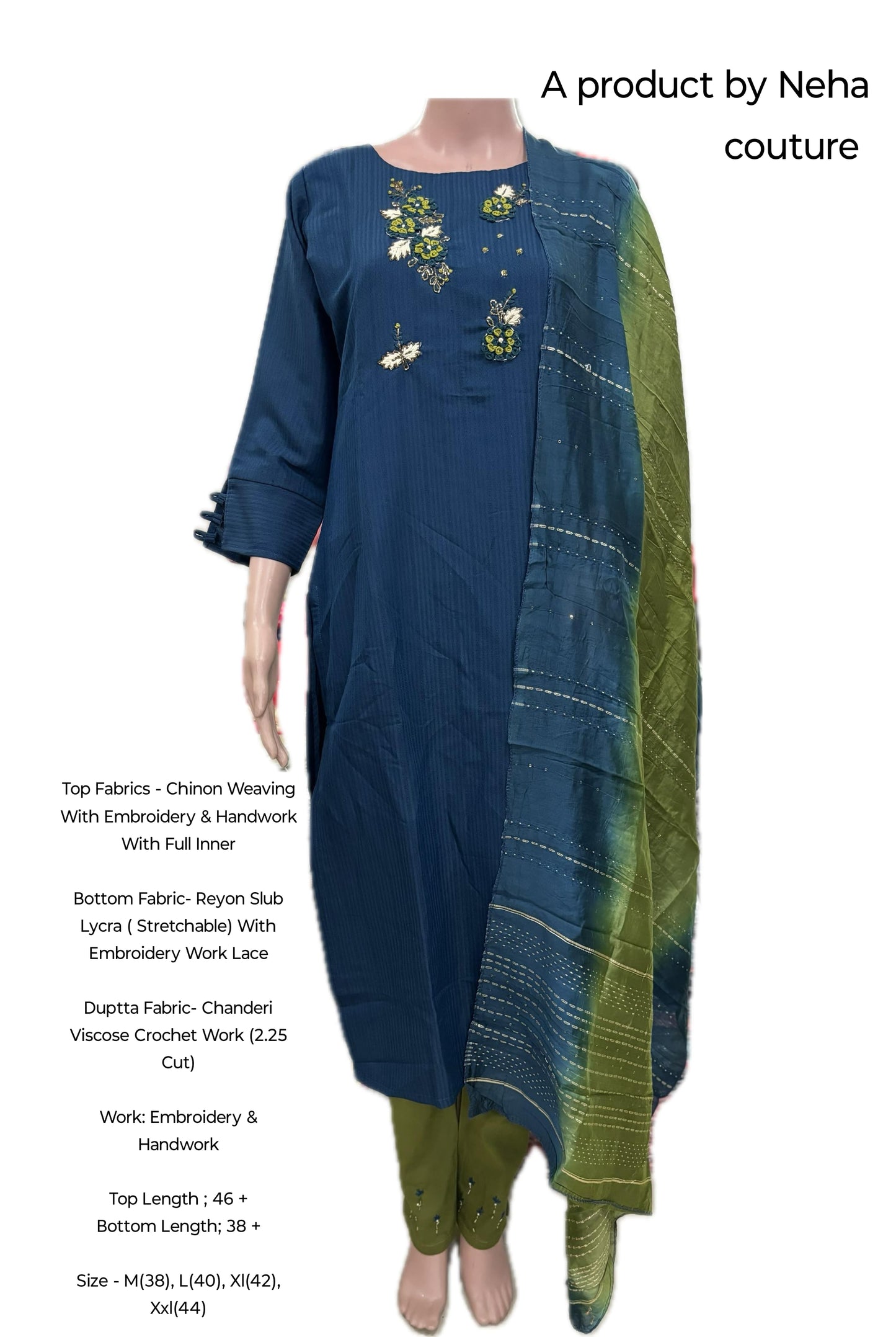 Chinon Weaving With Embroidery & Handwork With Full Inner Embroidery & Handwork