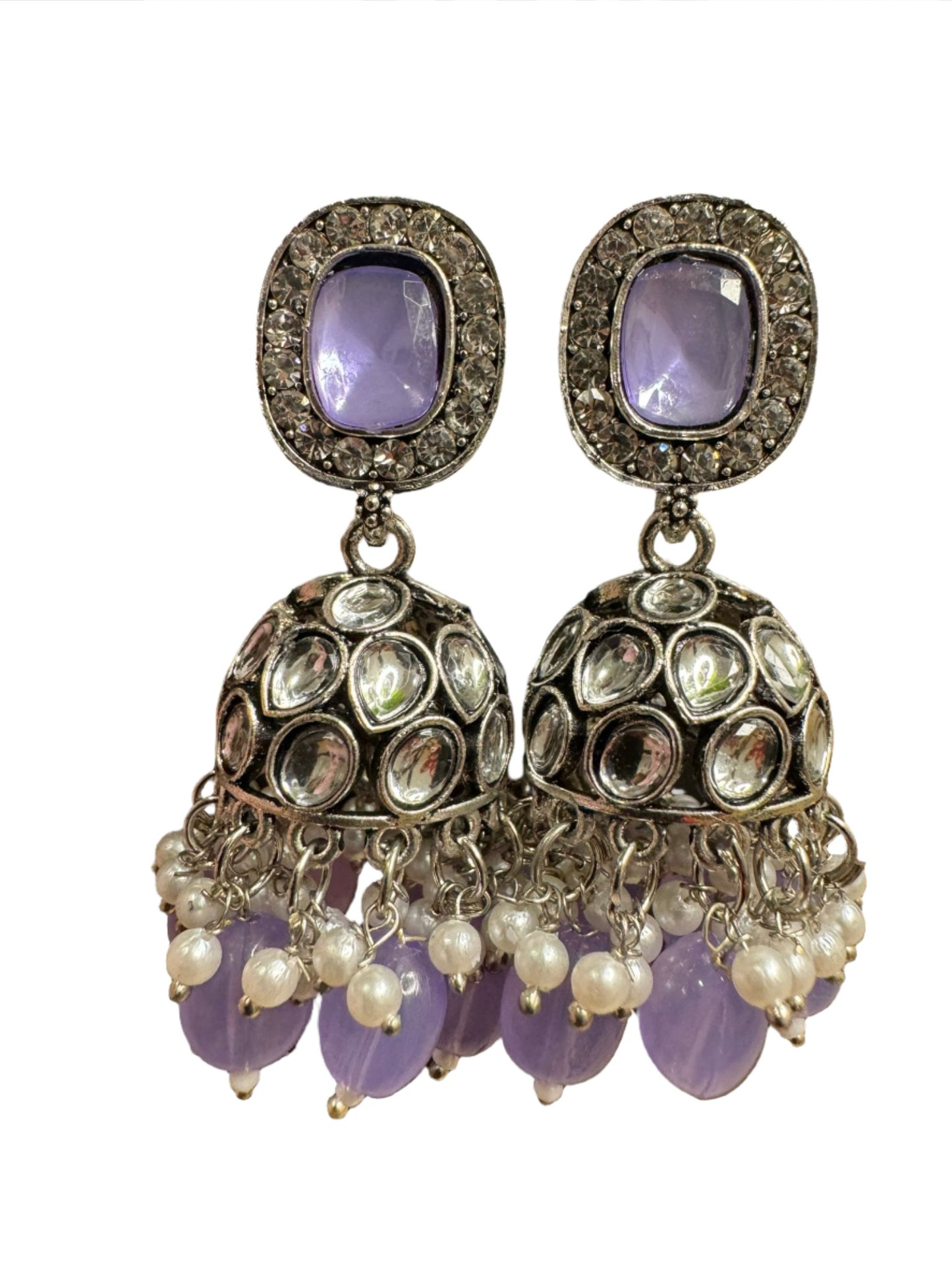 Jhumka Antique Sliver Plated Kudan Earrings