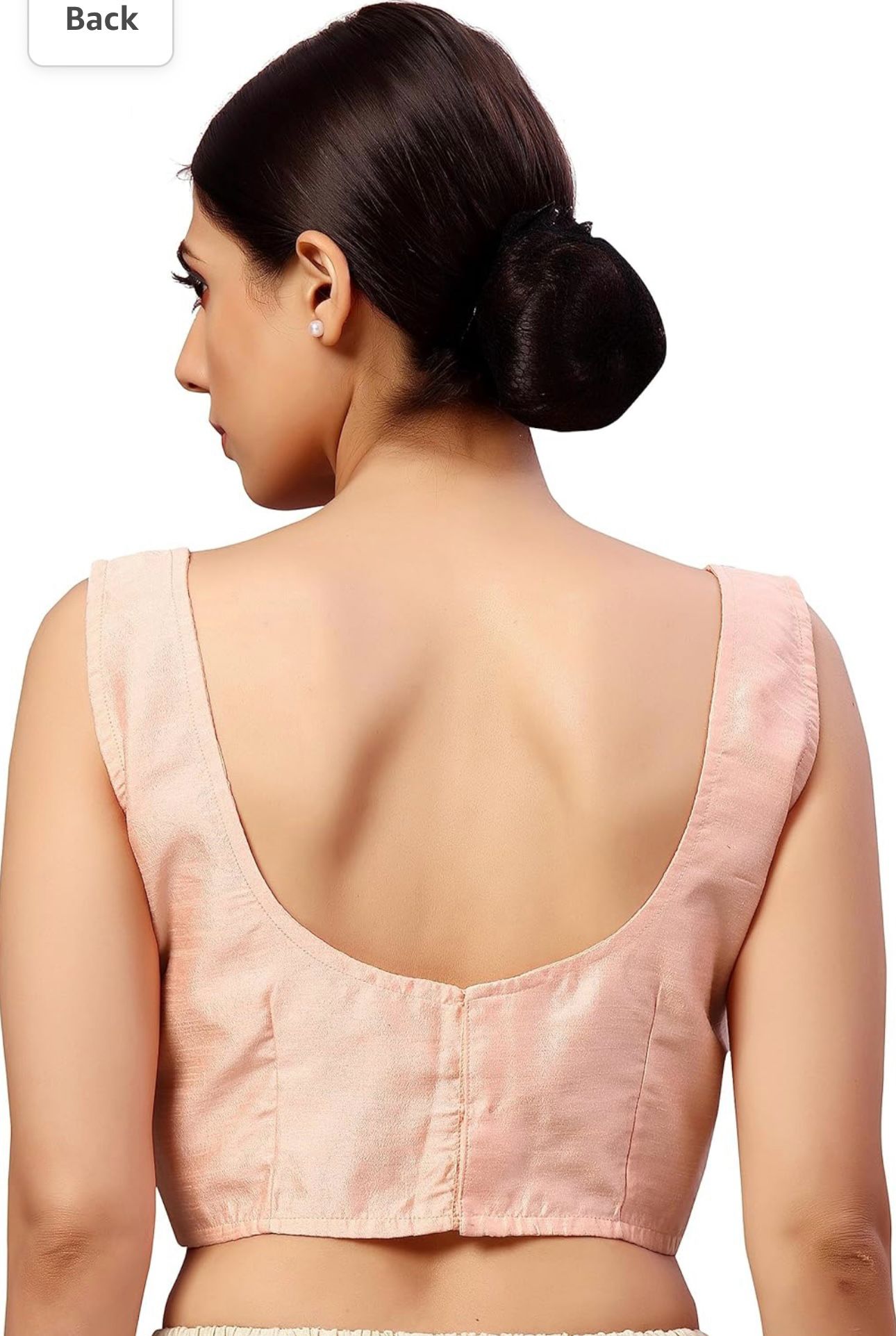 Women's Readymade Art Silk Sleeveless Saree Blouse(Peach)