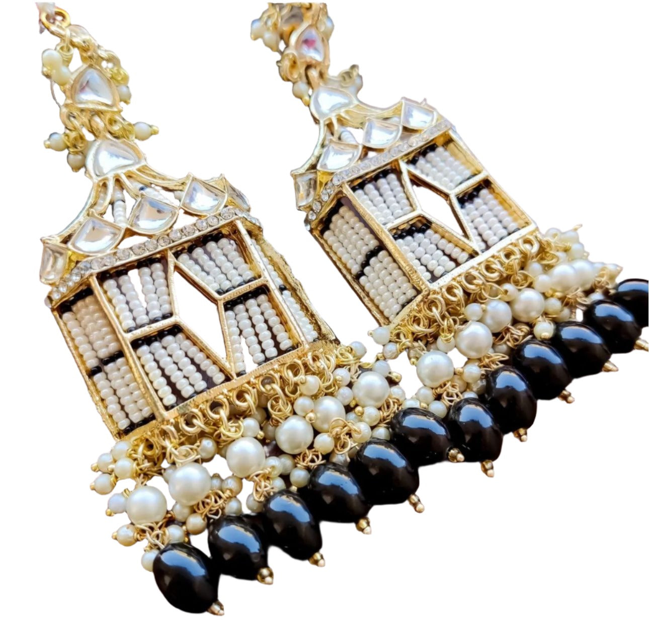 Earrings with Sahara Chain with Doli Kundan
