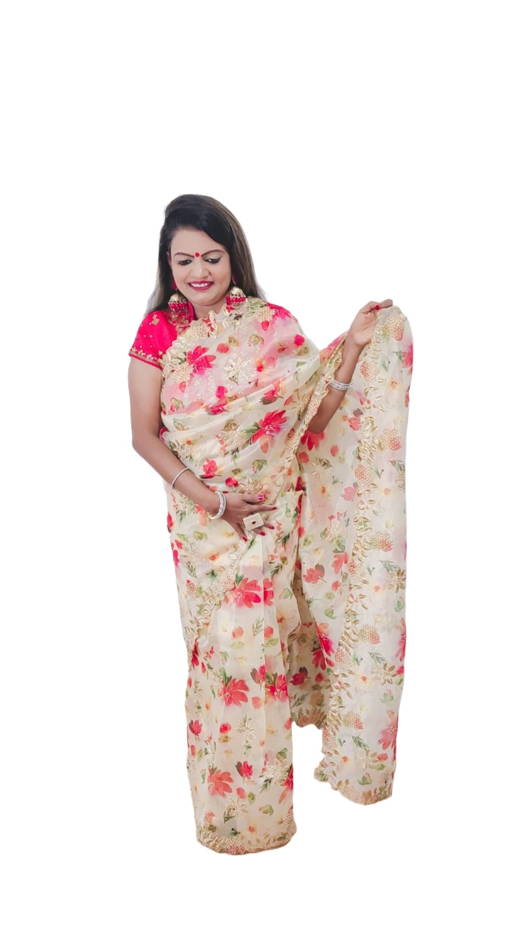 PartyWear Organza Saree(Indian Collection)