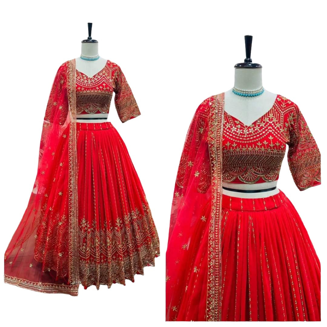 Neue Đěsigner-Sequenz Lehenga -Choli mit Dupatta